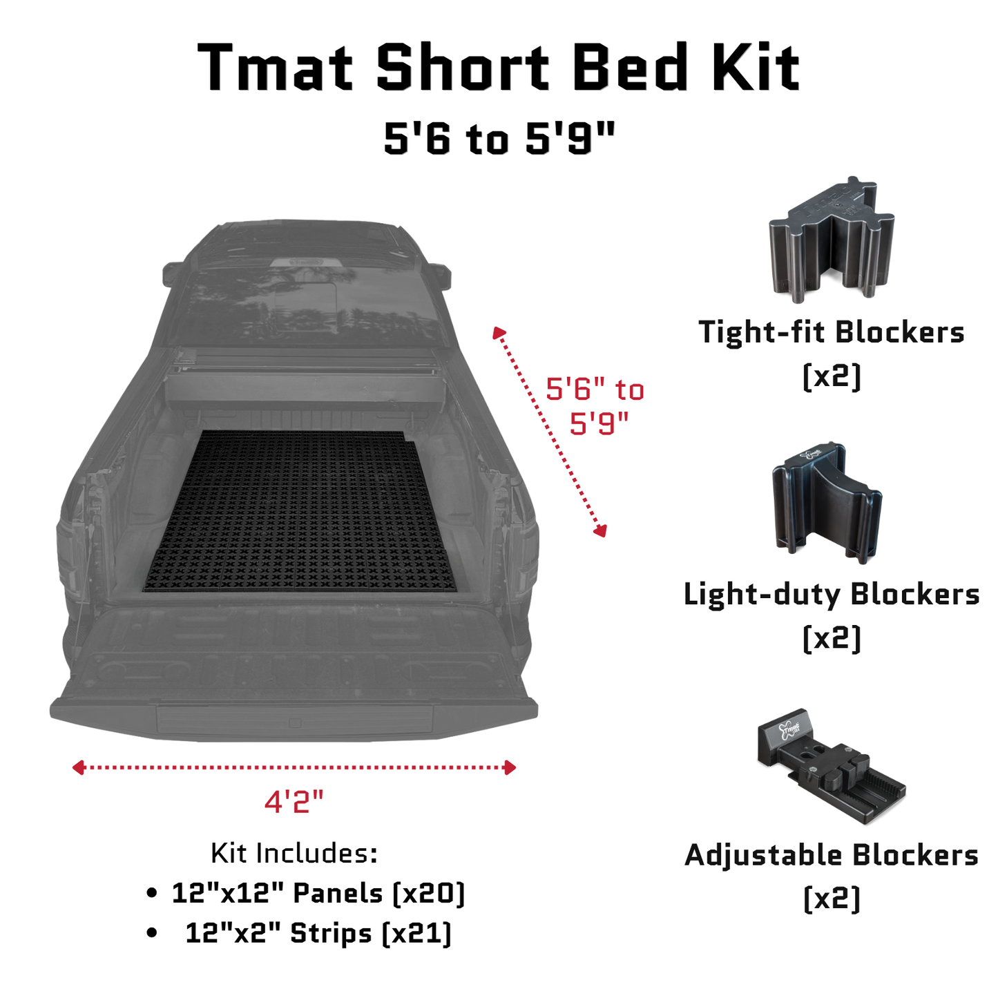Tmat Truck Bed Organizer Slide Out Mat | RAM 1500 Short Bed