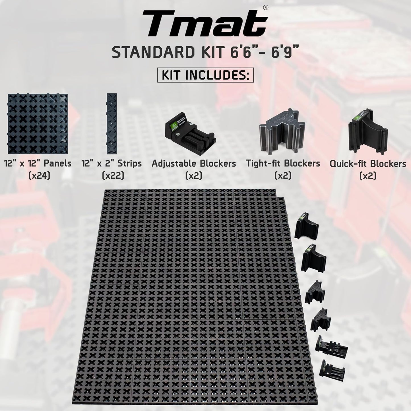 Tmat Truck Bed Organizer Slide Out Mat with Drainage (Standard Bed 6'6" to 6'9")