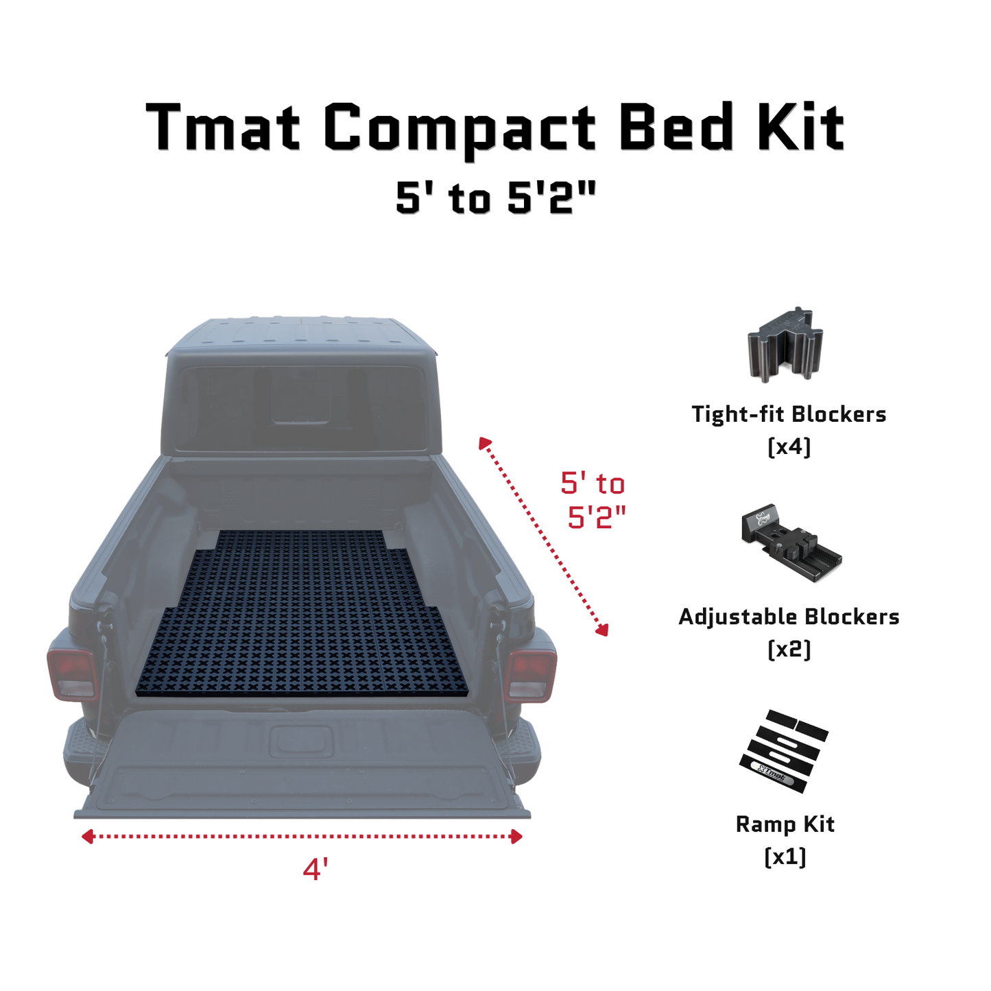 Tmat Truck Bed Organizer Slide Out Mat | Jeep Gladiator