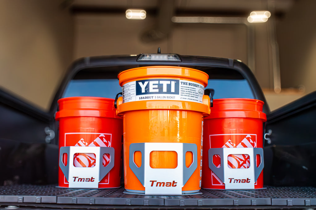 Tmat 5-Gallon Bucket Holder with Tmat Anchors - Gray