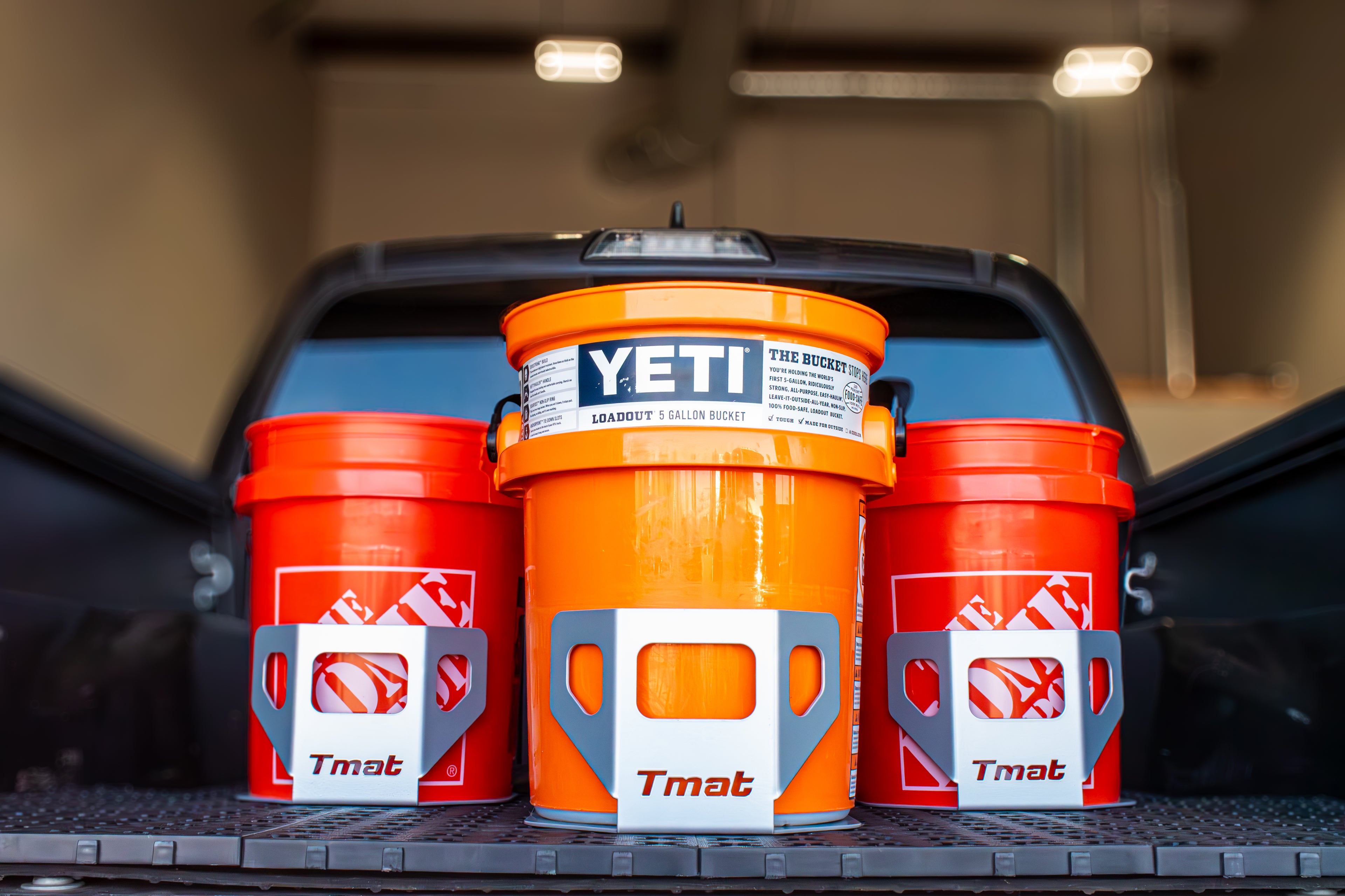 Tmat 5-Gallon Bucket Holder with Tmat Anchors - Gray