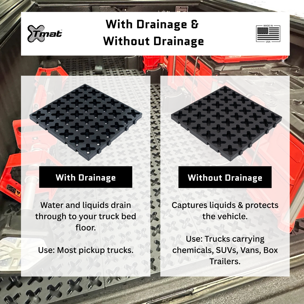 12" x 12" Tmat Interlocking Panel - Four Connectors With Drainage (Single)