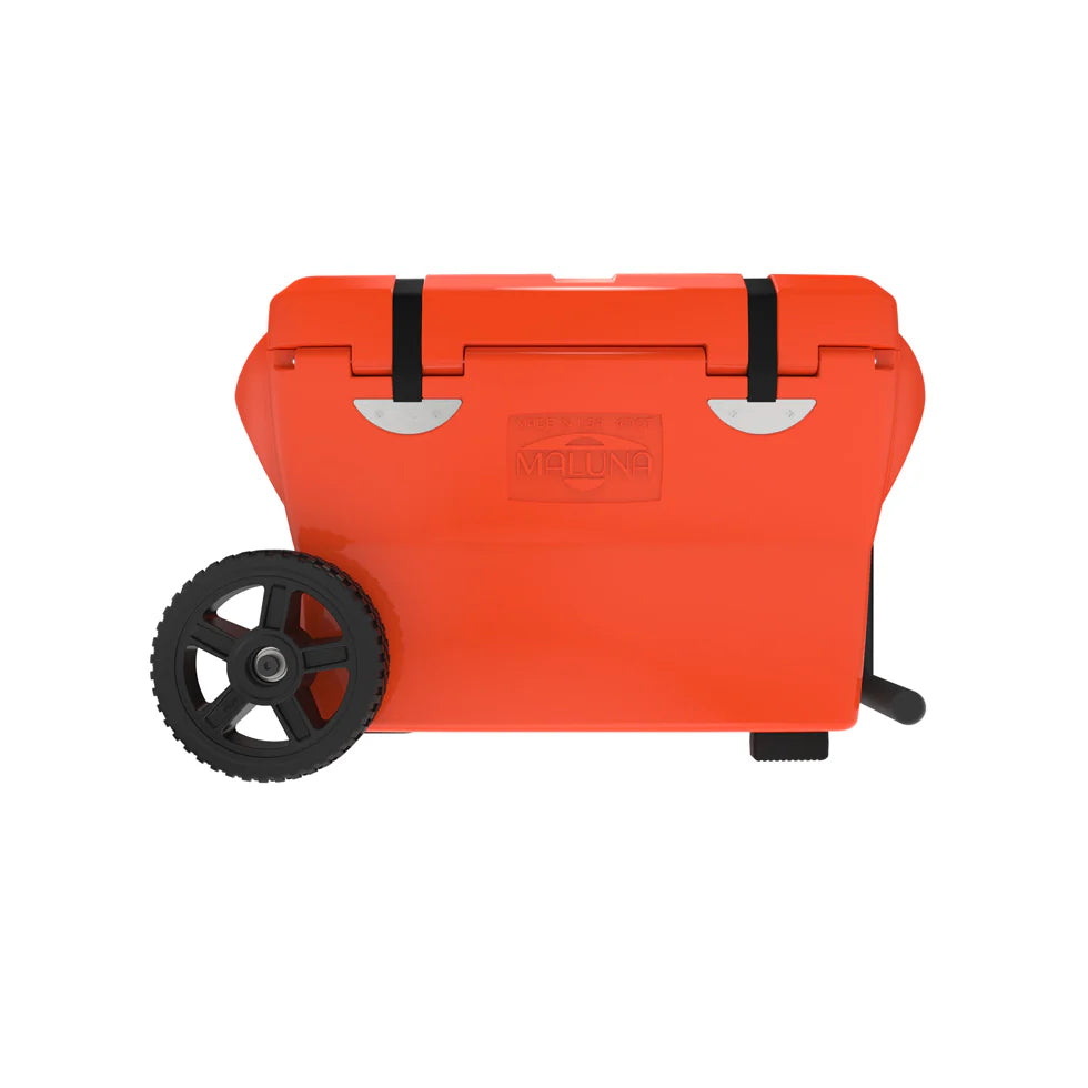 40QT Cooler Wheeled powered by Maluna - Blaze Orange