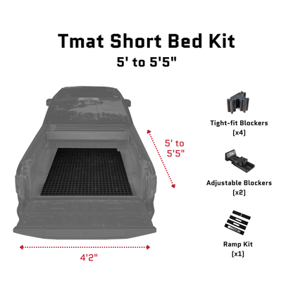 Tmat Truck Bed Organizer Slide Out Mat | Universal Fit for Short Beds 5' to 5'5"